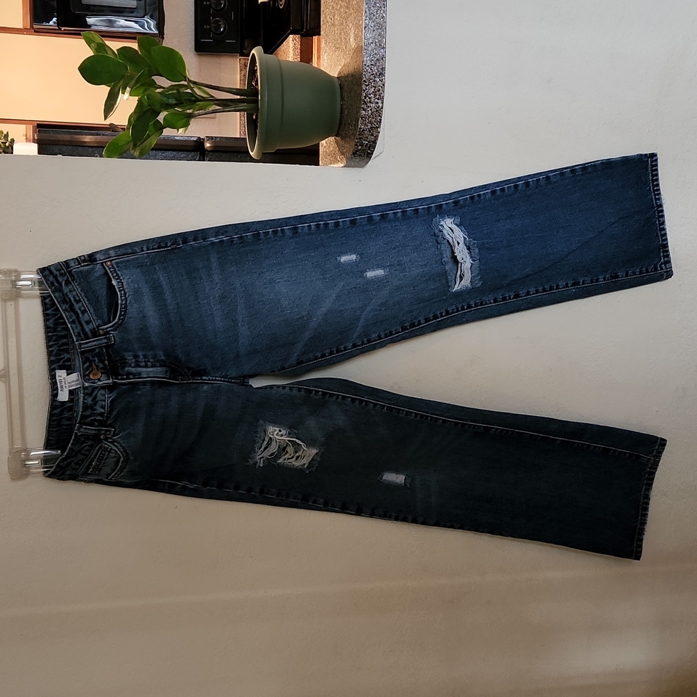 Straight leg denim.